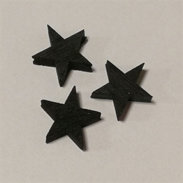Stjerne i træ sort 2 cm